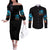 Witch Skull Halloween Couples Matching Off The Shoulder Long Sleeve Dress and Long Sleeve Button Shirt I Didn't Becom A Witch DT01
