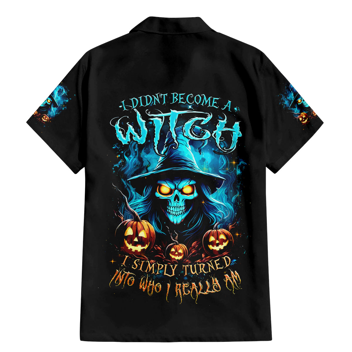 Witch Skull Halloween Family Matching Mermaid Dress and Hawaiian Shirt I Didn't Becom A Witch - Wonder Print Shop