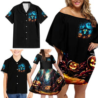 Witch Skull Halloween Family Matching Off Shoulder Short Dress and Hawaiian Shirt I Didn't Becom A Witch - Wonder Print Shop