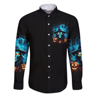 Witch Skull Halloween Family Matching Short Sleeve Bodycon Dress and Hawaiian Shirt I Didn't Becom A Witch - Wonder Print Shop