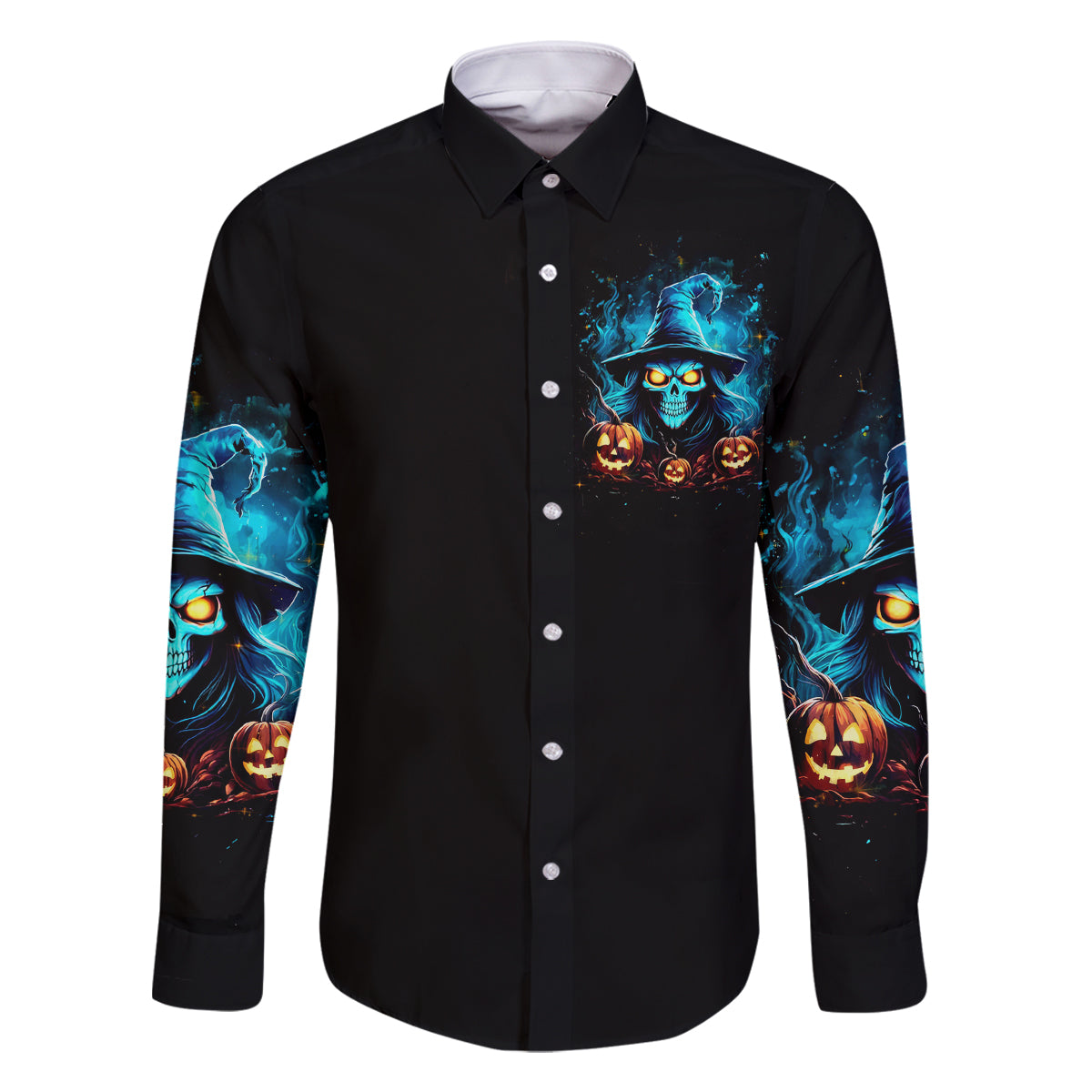 Witch Skull Halloween Family Matching Tank Maxi Dress and Hawaiian Shirt I Didn't Becom A Witch - Wonder Print Shop