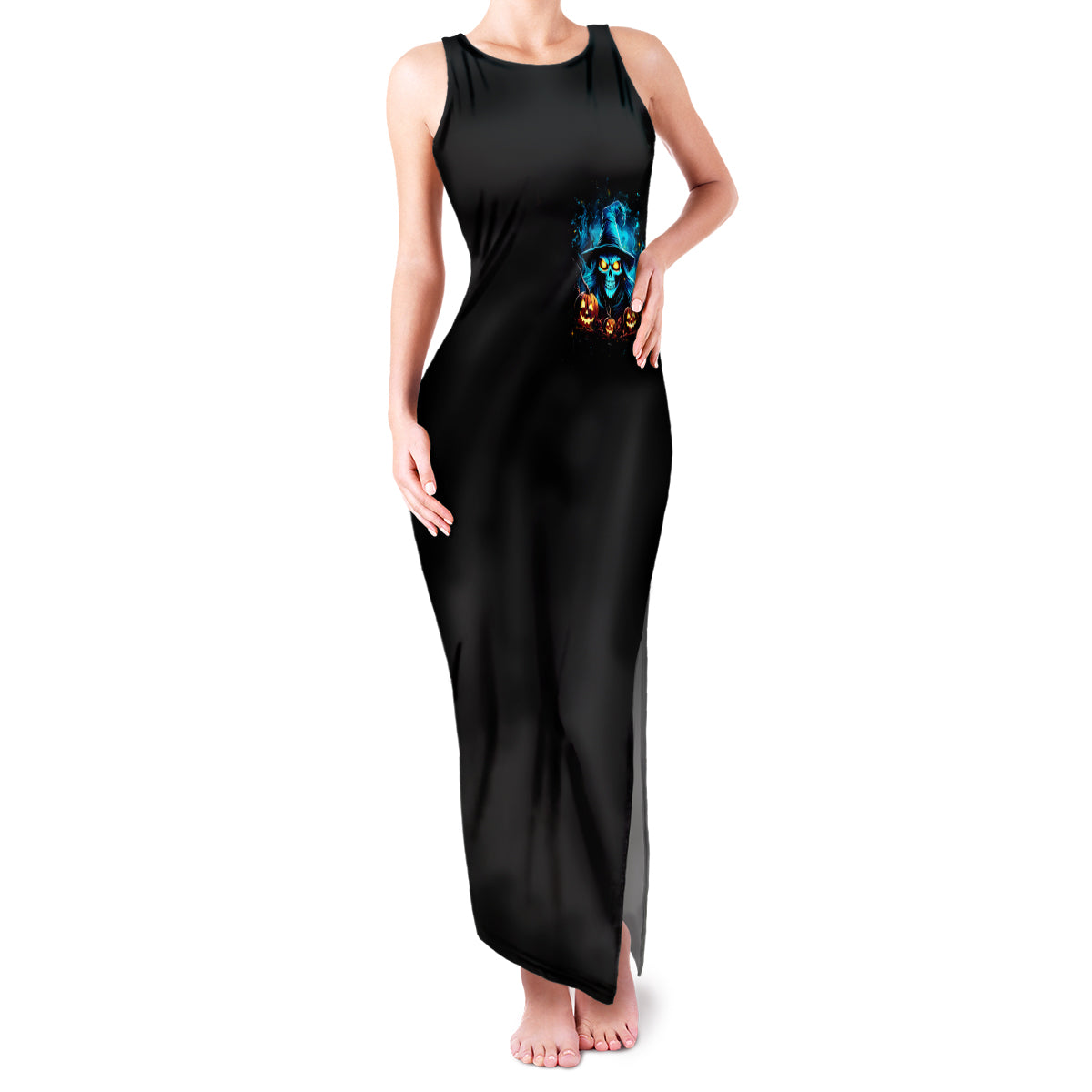 Witch Skull Halloween Family Matching Tank Maxi Dress and Hawaiian Shirt I Didn't Becom A Witch - Wonder Print Shop