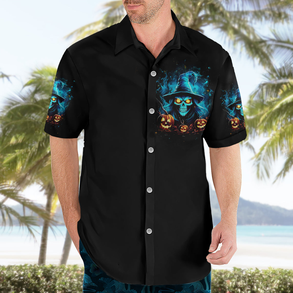 Witch Skull Halloween Hawaiian Shirt I Didn't Becom A Witch - Wonder Print Shop