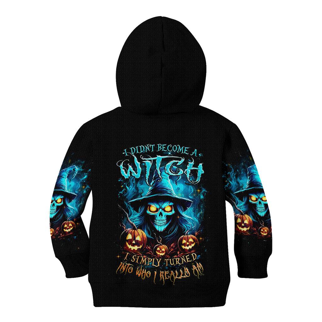Witch Skull Halloween Kid Hoodie I Didn't Becom A Witch - Wonder Print Shop