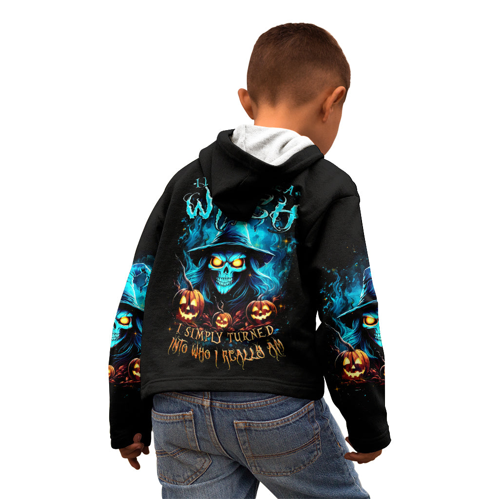 Witch Skull Halloween Kid Hoodie I Didn't Becom A Witch - Wonder Print Shop
