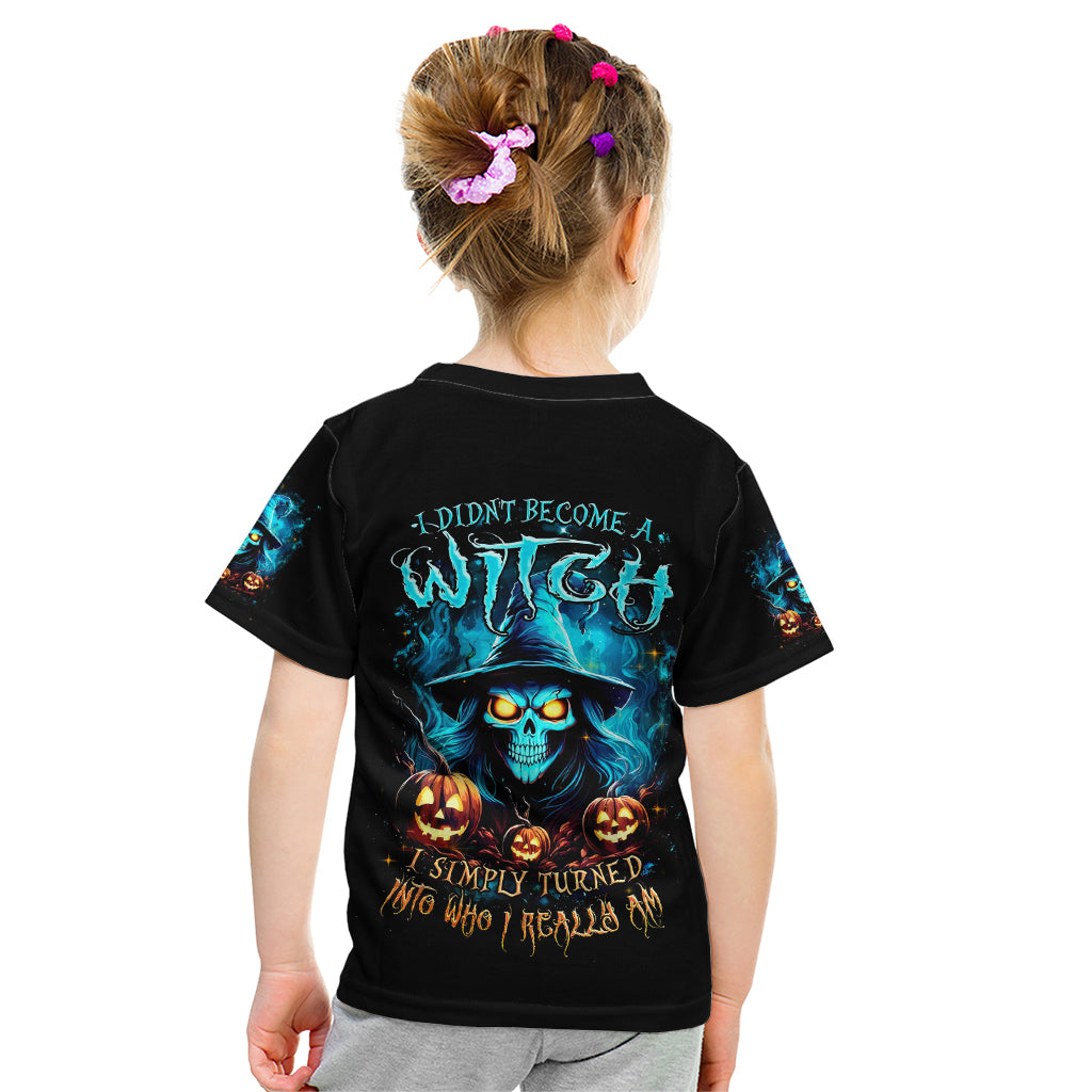 Witch Skull Halloween Kid T Shirt I Didn't Becom A Witch - Wonder Print Shop