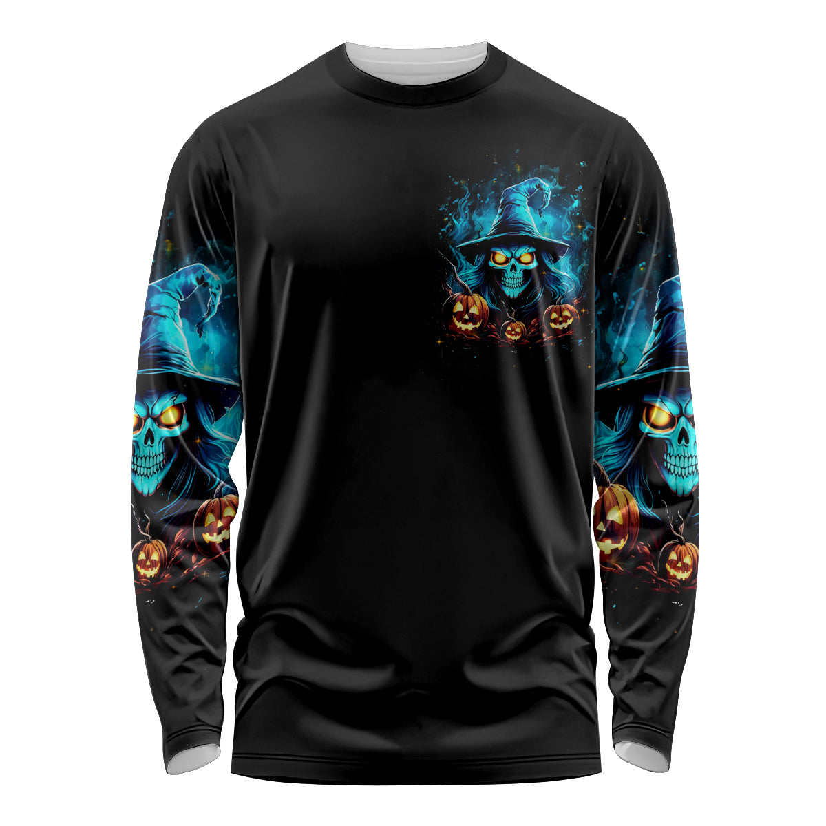 Witch Skull Halloween Long Sleeve Shirt I Didn't Becom A Witch - Wonder Print Shop