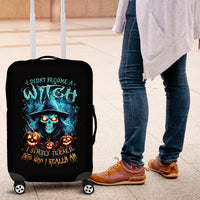 Witch Skull Halloween Luggage Cover I Didn't Becom A Witch - Wonder Print Shop