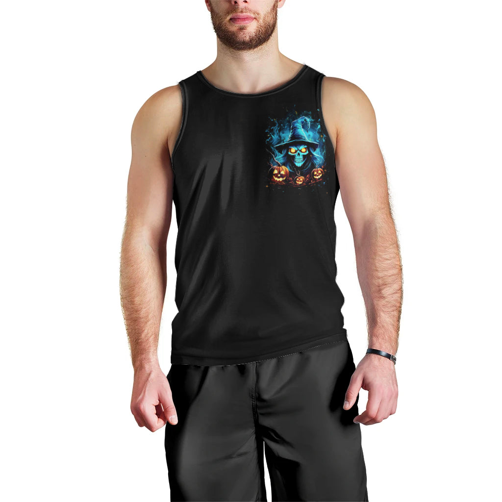 Witch Skull Halloween Men Tank Top I Didn't Becom A Witch - Wonder Print Shop