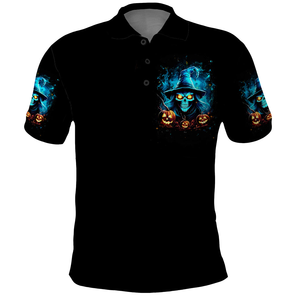 Witch Skull Halloween Polo Shirt I Didn't Becom A Witch - Wonder Print Shop