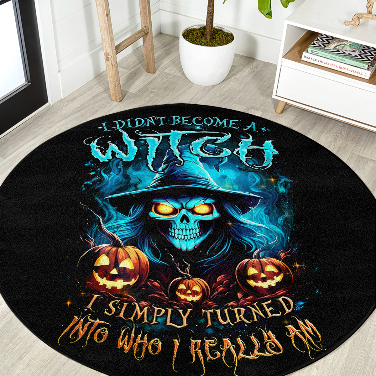 witch-skull-halloween-round-carpet-i-didnt-becom-a-witch