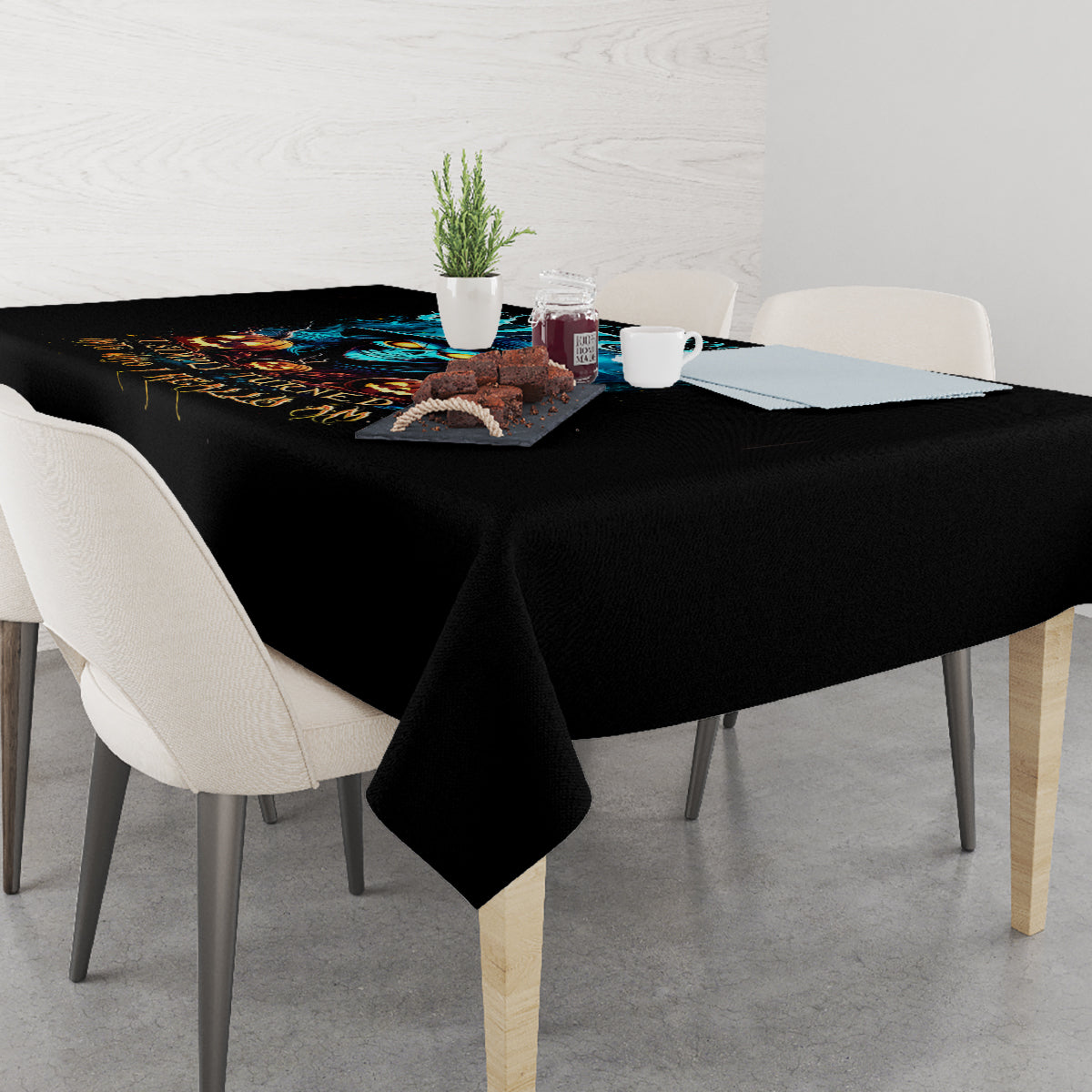 Witch Skull Halloween Tablecloth I Didn't Becom A Witch - Wonder Print Shop