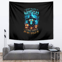 Witch Skull Halloween Tapestry I Didn't Becom A Witch - Wonder Print Shop