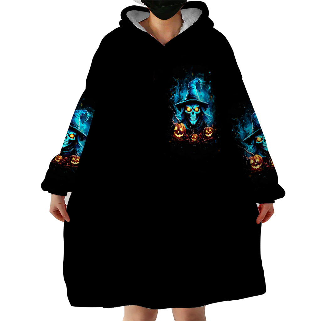 Witch Skull Halloween Wearable Blanket Hoodie I Didn't Becom A Witch - Wonder Print Shop