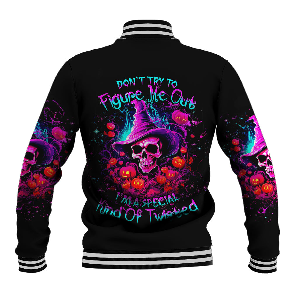 Witch Pumkin Skull Baseball Jacket Don't Try To Figure Me Out I'm A Special - Wonder Print Shop