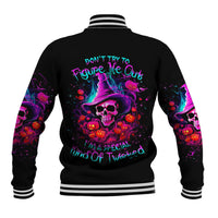 Witch Pumkin Skull Baseball Jacket Don't Try To Figure Me Out I'm A Special - Wonder Print Shop