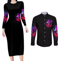 Witch Pumkin Skull Couples Matching Long Sleeve Bodycon Dress and Long Sleeve Button Shirt Don't Try To Figure Me Out I'm A Special - Wonder Print Shop