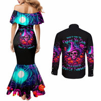 Witch Pumkin Skull Couples Matching Mermaid Dress and Long Sleeve Button Shirt Don't Try To Figure Me Out I'm A Special DT01