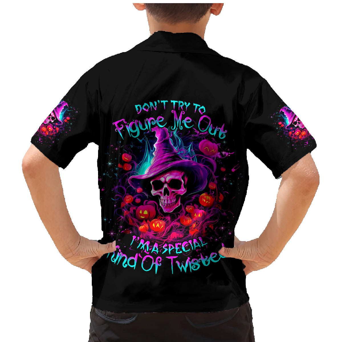 Witch Pumkin Skull Family Matching Mermaid Dress and Hawaiian Shirt Don't Try To Figure Me Out I'm A Special - Wonder Print Shop