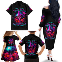 Witch Pumkin Skull Family Matching Off Shoulder Long Sleeve Dress and Hawaiian Shirt Don't Try To Figure Me Out I'm A Special - Wonder Print Shop