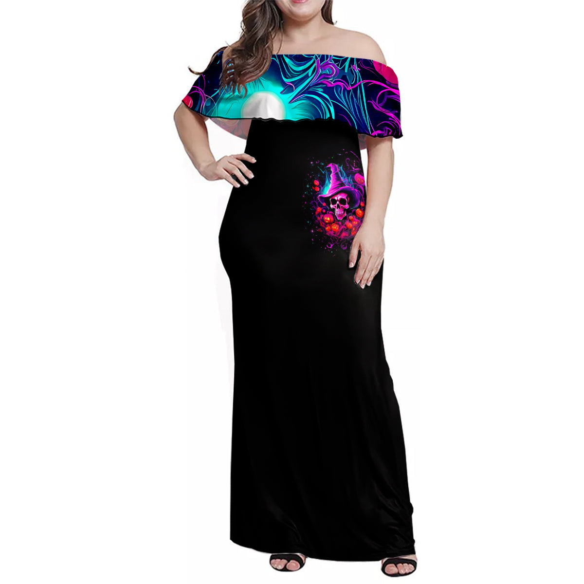 Witch Pumkin Skull Family Matching Off Shoulder Maxi Dress and Hawaiian Shirt Don't Try To Figure Me Out I'm A Special - Wonder Print Shop