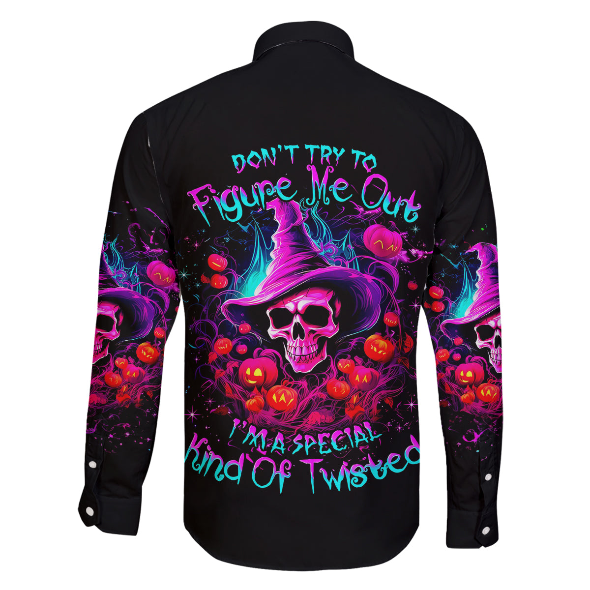 Witch Pumkin Skull Family Matching Puletasi Dress and Hawaiian Shirt Don't Try To Figure Me Out I'm A Special - Wonder Print Shop