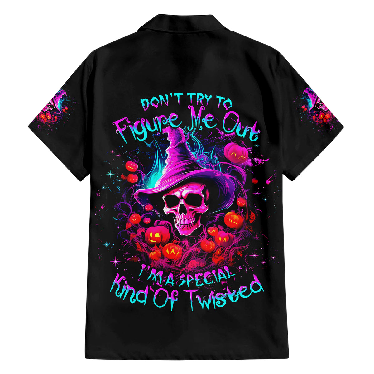 Witch Pumkin Skull Family Matching Short Sleeve Bodycon Dress and Hawaiian Shirt Don't Try To Figure Me Out I'm A Special - Wonder Print Shop