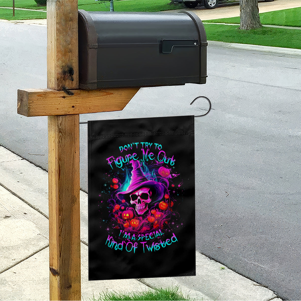 Witch Pumkin Skull Garden Flag Don't Try To Figure Me Out I'm A Special - Wonder Print Shop