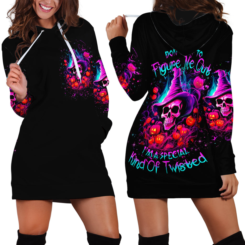 Witch Pumkin Skull Hoodie Dress Don't Try To Figure Me Out I'm A Special - Wonder Print Shop
