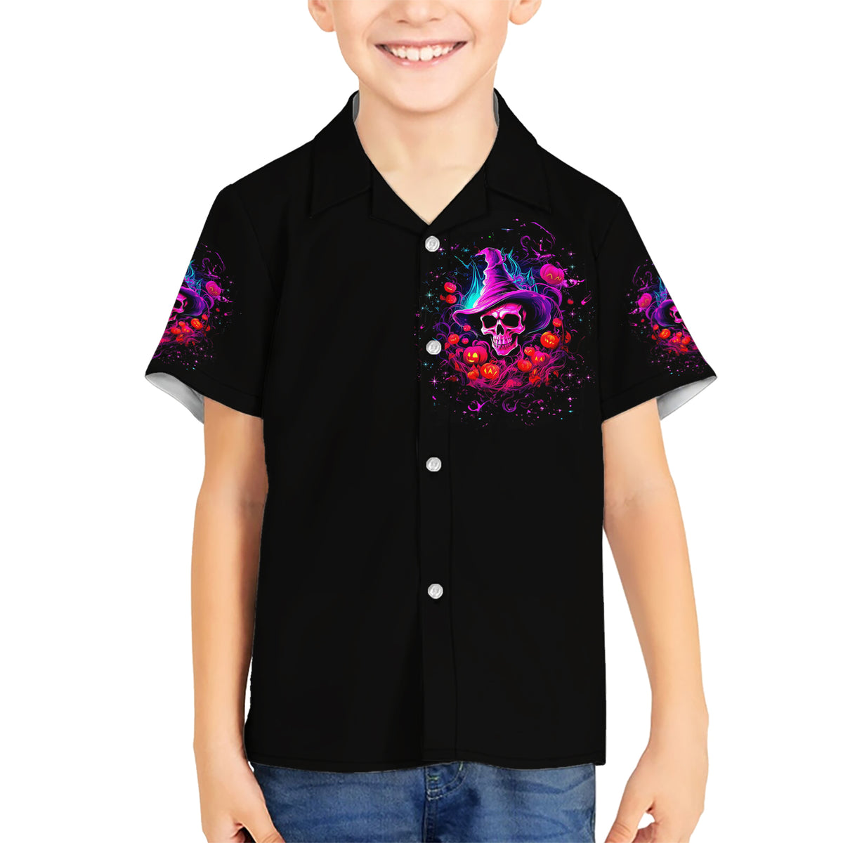 Witch Pumkin Skull Kid Hawaiian Shirt Don't Try To Figure Me Out I'm A Special - Wonder Print Shop
