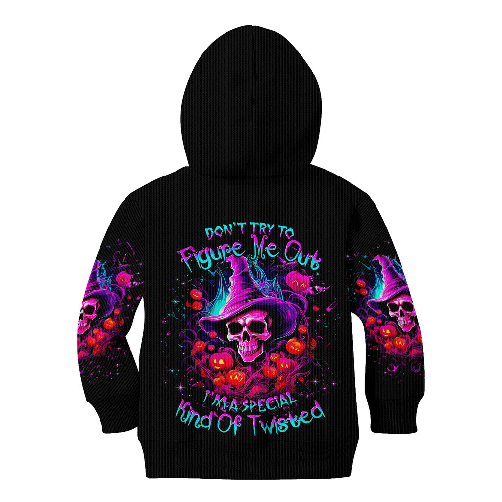 Witch Pumkin Skull Kid Hoodie Don't Try To Figure Me Out I'm A Special - Wonder Print Shop