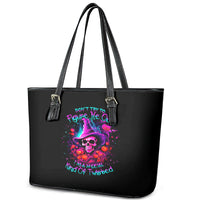 Witch Pumkin Skull Leather Tote Bag Don't Try To Figure Me Out I'm A Special - Wonder Print Shop