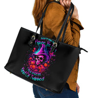 Witch Pumkin Skull Leather Tote Bag Don't Try To Figure Me Out I'm A Special - Wonder Print Shop