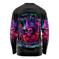 Witch Pumkin Skull Long Sleeve Shirt Don't Try To Figure Me Out I'm A Special - Wonder Print Shop