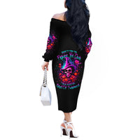 Witch Pumkin Skull Off The Shoulder Long Sleeve Dress Don't Try To Figure Me Out I'm A Special - Wonder Print Shop