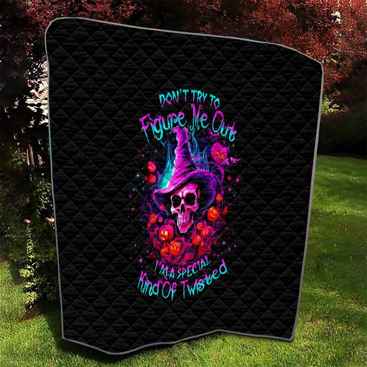 Witch Pumkin Skull Quilt Don't Try To Figure Me Out I'm A Special - Wonder Print Shop