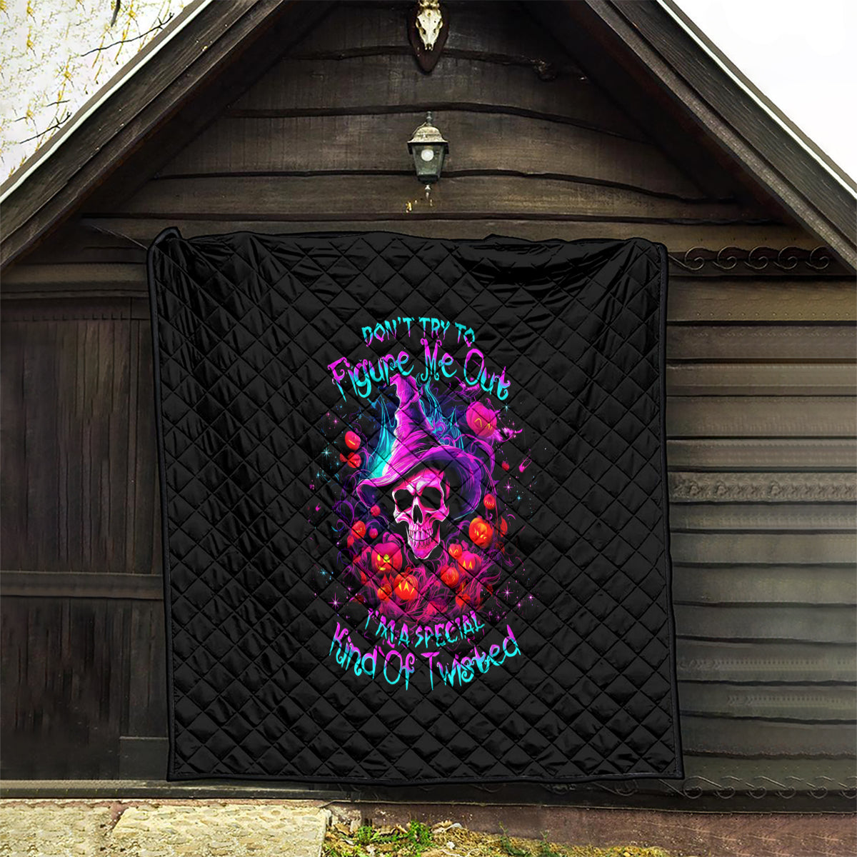 Witch Pumkin Skull Quilt Don't Try To Figure Me Out I'm A Special - Wonder Print Shop