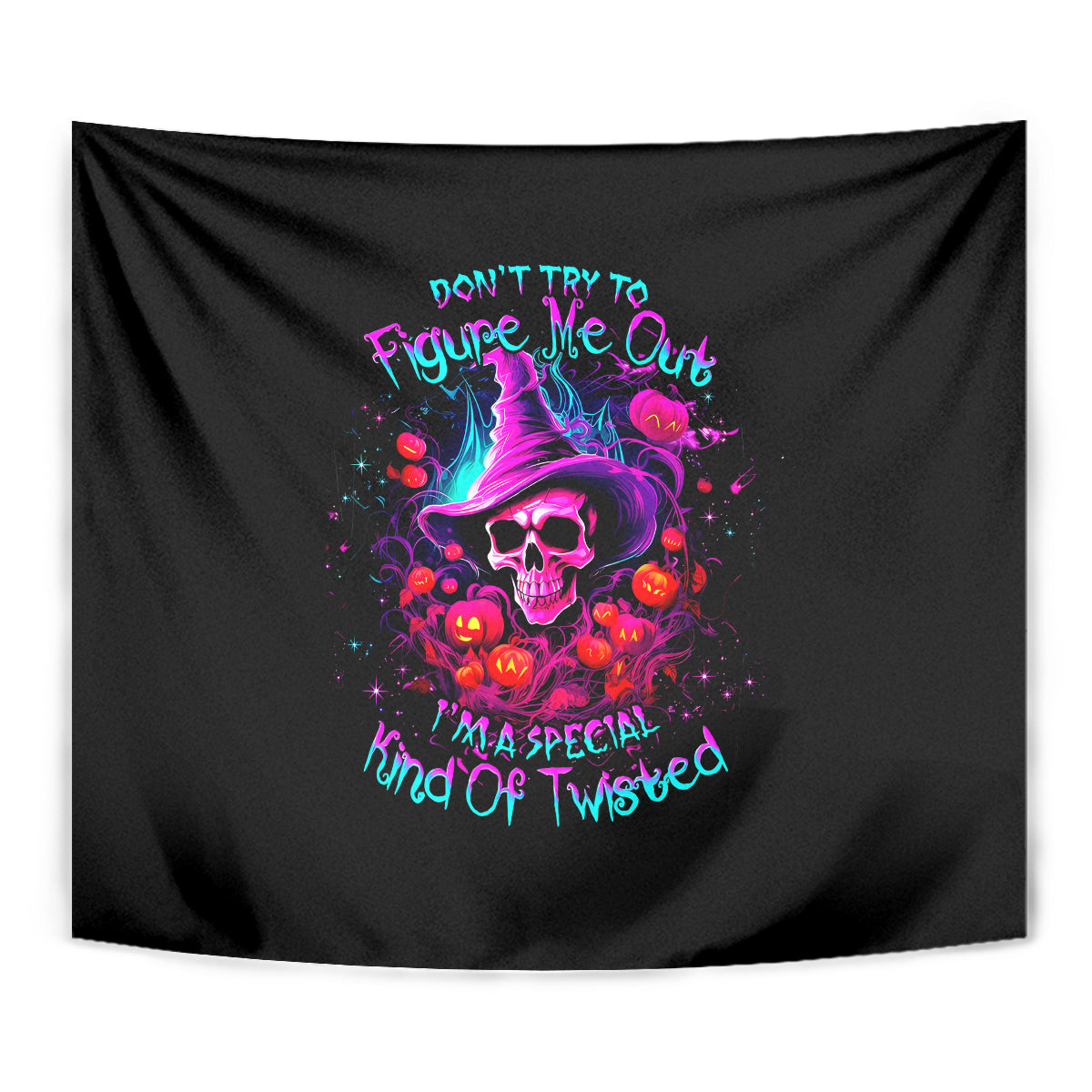 Witch Pumkin Skull Tapestry Don't Try To Figure Me Out I'm A Special - Wonder Print Shop