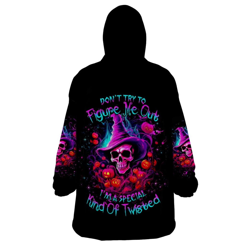 Witch Pumkin Skull Wearable Blanket Hoodie Don't Try To Figure Me Out I'm A Special - Wonder Print Shop