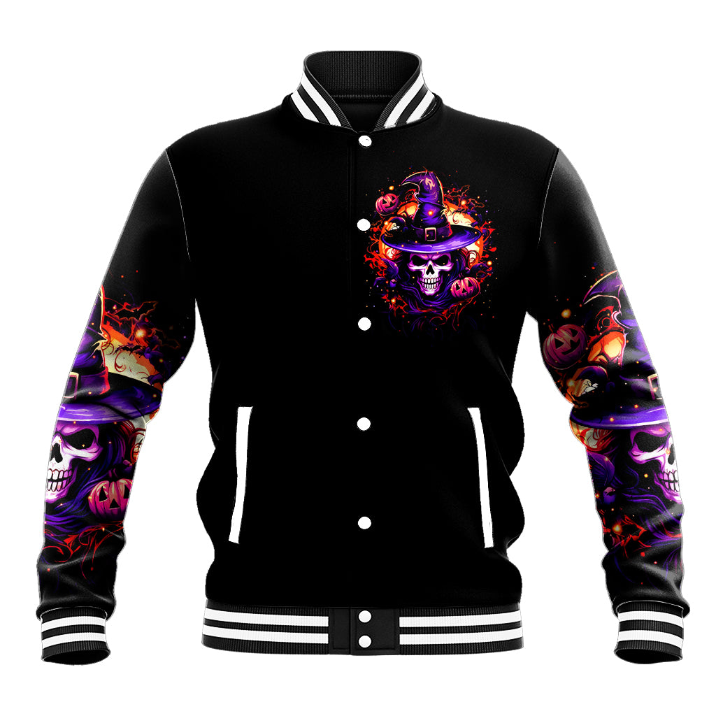 Wizard Skull Halloween Baseball Jacket Don't Try To Figure Me Out I'm A Special - Wonder Print Shop
