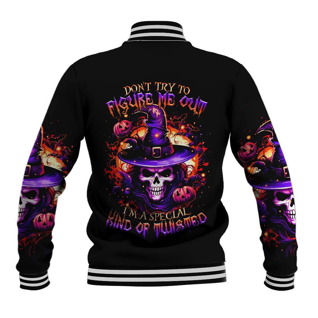 Wizard Skull Halloween Baseball Jacket Don't Try To Figure Me Out I'm A Special - Wonder Print Shop