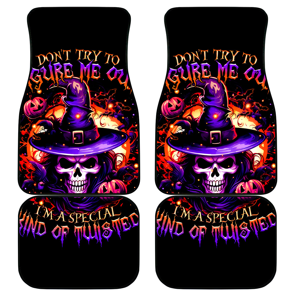 Wizard Skull Halloween Car Mats Don't Try To Figure Me Out I'm A Special - Wonder Print Shop