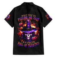 Wizard Skull Halloween Family Matching Off Shoulder Maxi Dress and Hawaiian Shirt Don't Try To Figure Me Out I'm A Special - Wonder Print Shop