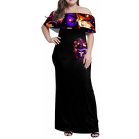 Wizard Skull Halloween Family Matching Off Shoulder Maxi Dress and Hawaiian Shirt Don't Try To Figure Me Out I'm A Special - Wonder Print Shop