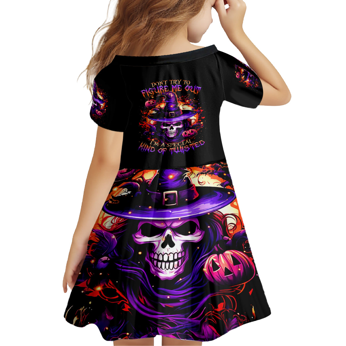 Wizard Skull Halloween Family Matching Puletasi Dress and Hawaiian Shirt Don't Try To Figure Me Out I'm A Special - Wonder Print Shop