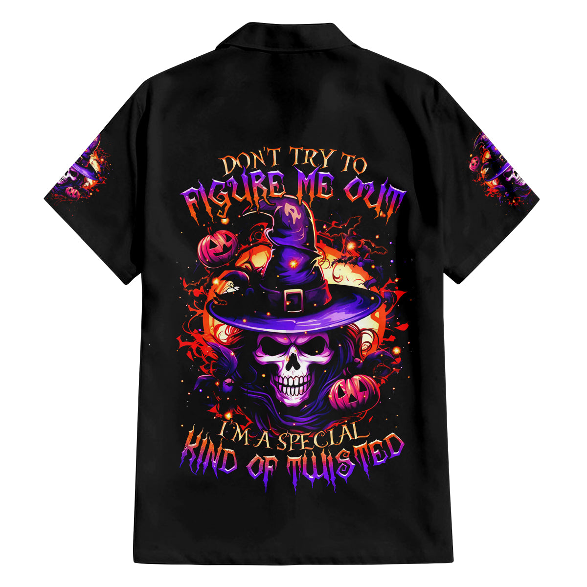 Wizard Skull Halloween Family Matching Puletasi Dress and Hawaiian Shirt Don't Try To Figure Me Out I'm A Special - Wonder Print Shop