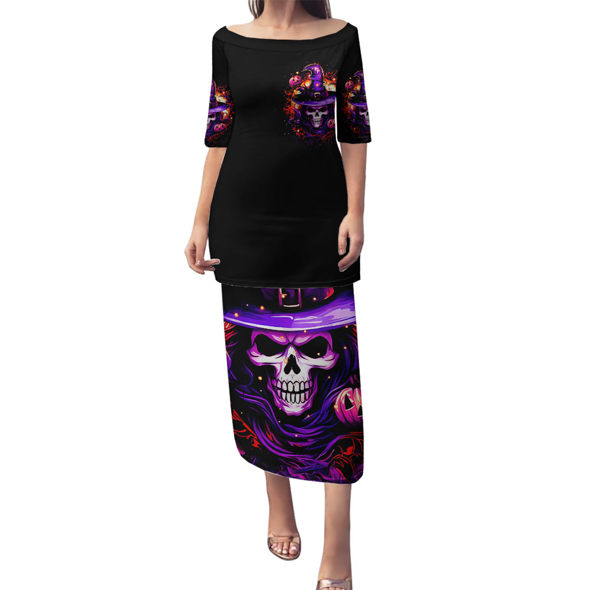 Wizard Skull Halloween Family Matching Puletasi Dress and Hawaiian Shirt Don't Try To Figure Me Out I'm A Special - Wonder Print Shop