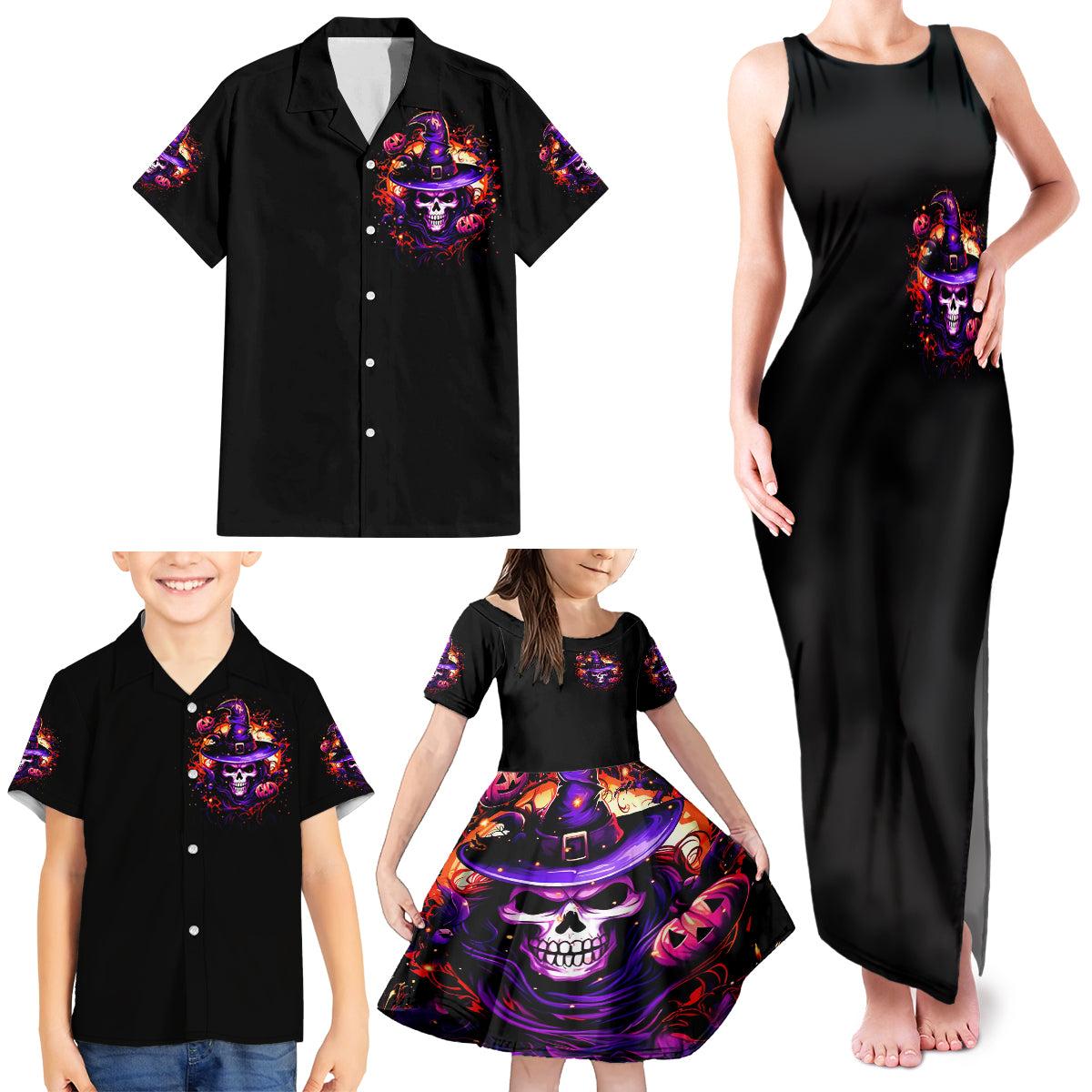 Wizard Skull Halloween Family Matching Tank Maxi Dress and Hawaiian Shirt Don't Try To Figure Me Out I'm A Special - Wonder Print Shop