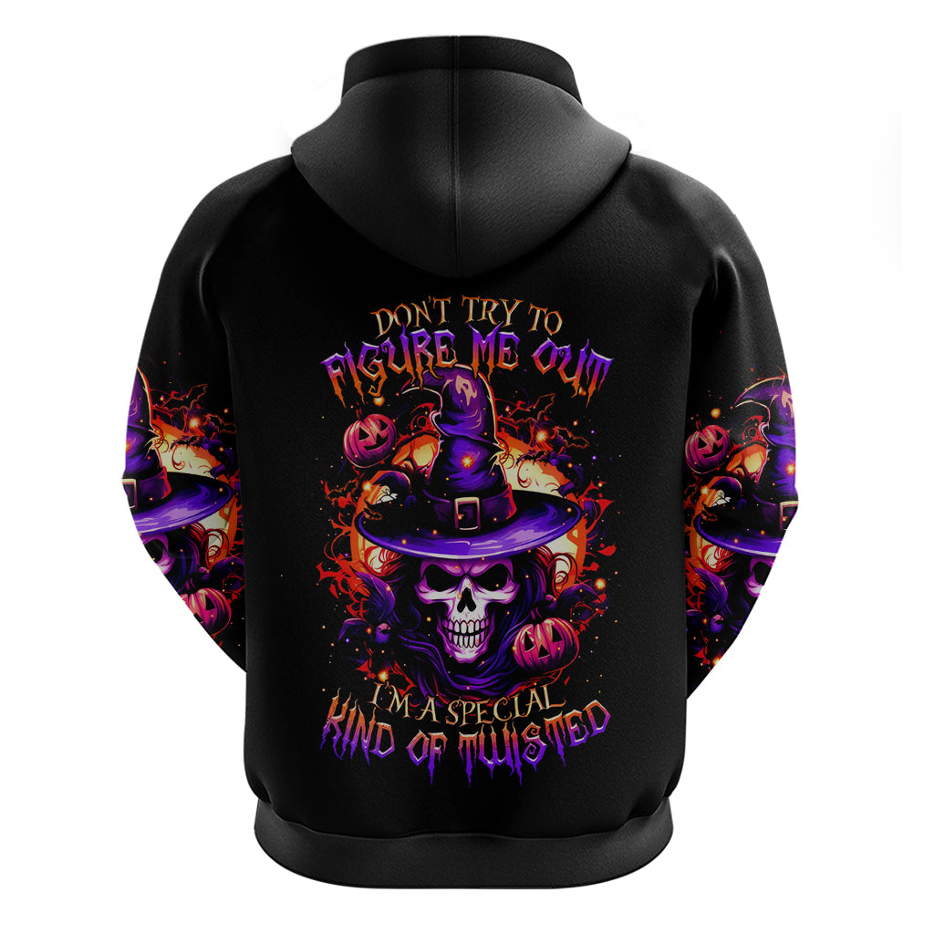 Wizard Skull Halloween Hoodie Don't Try To Figure Me Out I'm A Special - Wonder Print Shop