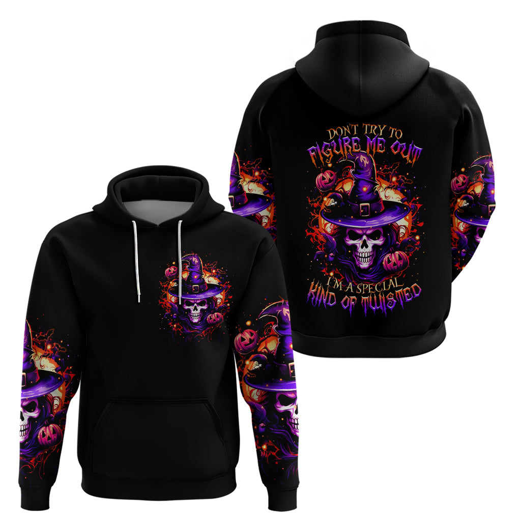 Wizard Skull Halloween Hoodie Don't Try To Figure Me Out I'm A Special - Wonder Print Shop